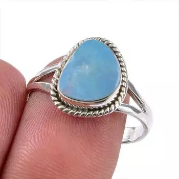 Natural Australian Opal Gemstone 925 Solid Sterling Silver Ring Size 8.5 Y7n93