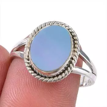 Natural Australian Opal Gemstone 925 Solid Sterling Silver Ring Size 7.5 g5C03