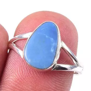 Natural Australian Opal Gemstone 925 Solid Sterling Silver Jewelry Ring S.7 g9g45