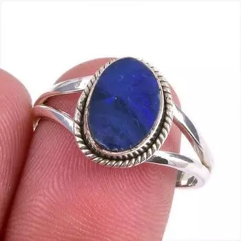 Natural Australian Opal Gemstone 925 Solid Sterling Silver Jewelry Ring S.9 o1B61