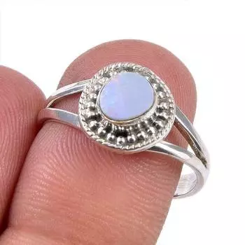 Natural Australian Opal Gemstone 925 Solid Sterling Silver Jewelry Ring S.8 U3D17