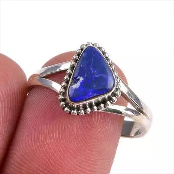 Natural Australian Opal Gemstone 925 Solid Sterling Silver Jewelry Ring S.9 B8a41
