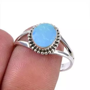 Natural Australian Opal Gemstone 925 Solid Sterling Silver Jewelry Ring S.9 F1c72