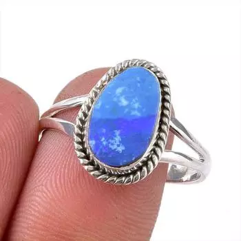 Natural Australian Opal Gemstone 925 Solid Sterling Silver Ring Size 9.5 y6c00
