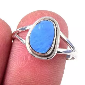 Natural Australian Opal Gemstone 925 Solid Sterling Silver Jewelry Ring S.9 R6U57