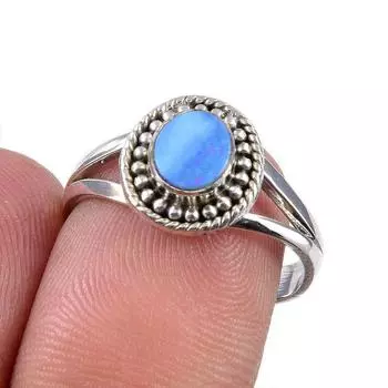 Natural Australian Opal Gemstone 925 Solid Sterling Silver Ring Size 6.5 s8m48