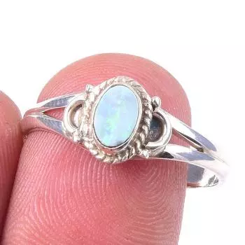 Natural Australian Opal Gemstone 925 Solid Sterling Silver Jewelry Ring S.9 I5l35