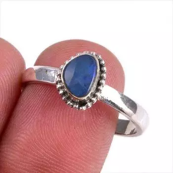 Natural Australian Opal Gemstone 925 Solid Sterling Silver Gift Ring S.10 q6T95