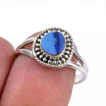 Natural Australian Opal Gemstone 925 Solid Sterling Silver Ring Size 7.5 t4a15