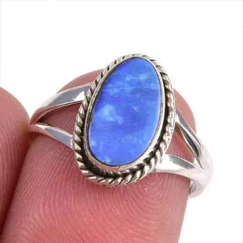 Natural Australian Opal Gemstone 925 Solid Sterling Silver Jewelry Ring S.6 V8w74