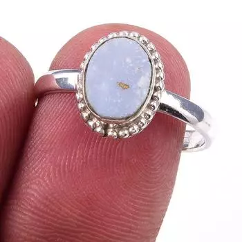 Natural Australian Opal Gemstone 925 Solid Sterling Silver Jewelry Ring S.8 C4M42