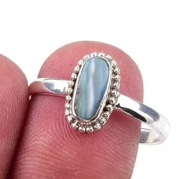 Natural Australian Opal Gemstone 925 Solid Sterling Silver Gift Ring S.10 B7j38