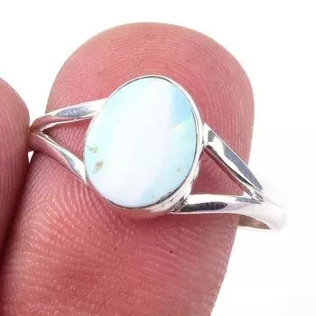 Natural Australian Opal Gemstone 925 Solid Sterling Silver Jewelry Ring S.9 S4O93