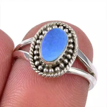Natural Australian Opal Gemstone 925 Solid Sterling Silver Ring Size 5.5 J2a21
