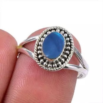 Natural Australian Opal Gemstone 925 Solid Sterling Silver Ring Size 6.5 n0v19