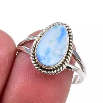 Natural Australian Opal Gemstone 925 Solid Sterling Silver Ring Size 8.5 G4s06