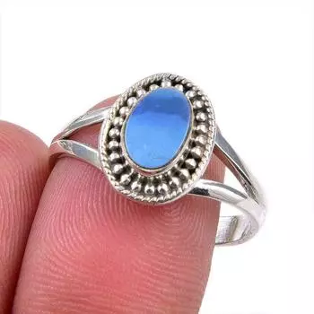 Natural Australian Opal Gemstone 925 Solid Sterling Silver Jewelry Ring S.9 A1D47