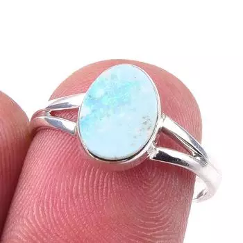 Натуральный австралийский опал драгоценный камень 925 пробы серебро ювелирное кольцо S.7 C0i47