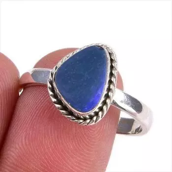 Natural Australian Opal Gemstone 925 Solid Sterling Silver Gift Ring S.10 R9R58