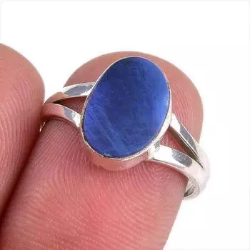 Natural Australian Opal Gemstone 925 Solid Sterling Silver Jewelry Ring S.8 F0L56