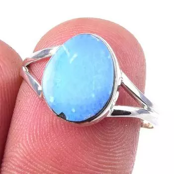 Natural Australian Opal Gemstone 925 Solid Sterling Silver Jewelry Ring S.8 U2T29