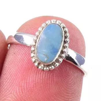 Natural Australian Opal Gemstone 925 Solid Sterling Silver Jewelry Ring S.6 D2I97