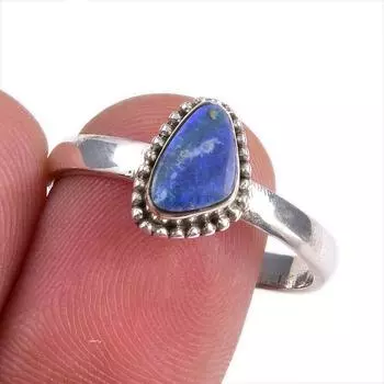 Natural Australian Opal Gemstone Handmade 925 Solid Silver Gift Ring S.9.5 n5C75