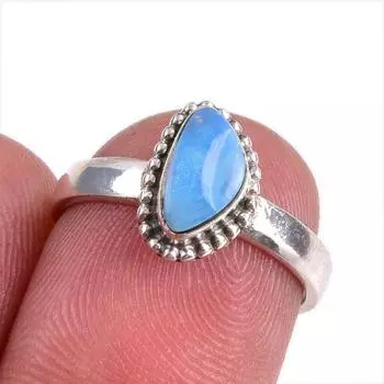 Natural Australian Opal Gemstone Handmade 925 Solid Silver Gift Ring S.5.5 q5U39
