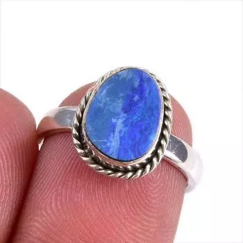 Natural Australian Opal Gemstone Handmade 925 Solid Silver Gift Ring S.5.5 Z8e73