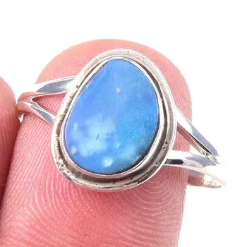Natural Australian Opal Gemstone Handmade 925 Sterling Silver Ring Size 9.5 e5g64