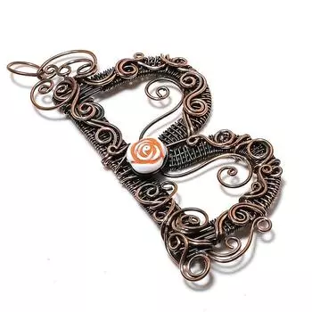 Natural B Look Gemstone Handmade Copper Wire Wrap Jewelry Pendant 3.86 u9l78