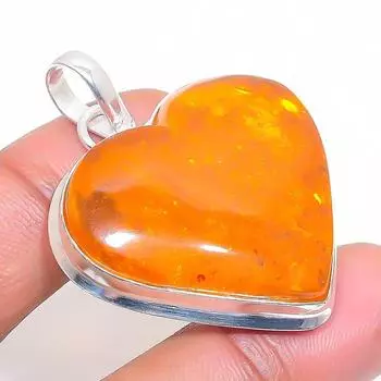 Natural Baltic Amber Gemstone 925 Sterling Silver Jewelry Pendant 1.77 H4N91