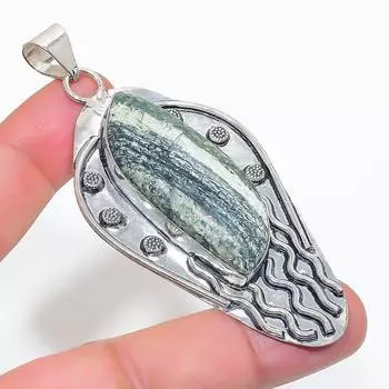 Natural Banded Green Opal 925 Sterling Silver Jewelry Pendant 3.19 d7b93