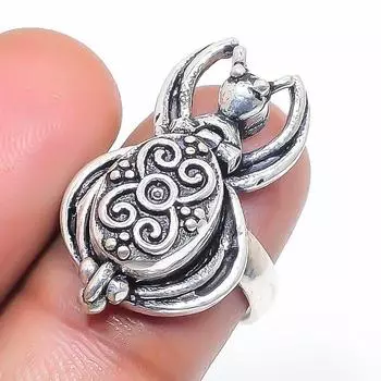 Кольцо из серебра 925 пробы с натуральными драгоценными камнями в виде пчелы, размер 5,5 L2R43