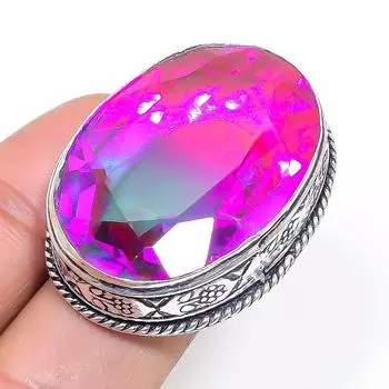 Natural Bi-Color Tourmaline 925 Sterling Silver Jewelry Ring Size 5 W5F40