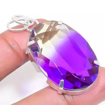 Natural Bi-Color Tourmaline 925 Sterling Silver Jewelry Pendant 2.05 O4W06