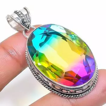 Natural Bi-Color Tourmaline 925 Sterling Silver Jewelry Pendant 2.05 A7D03