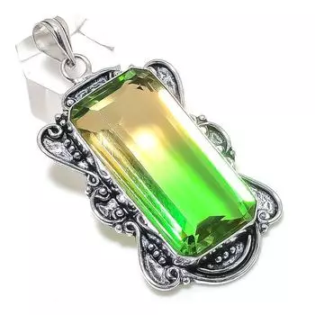 Natural Bi-Color Tourmaline 925 Sterling Silver Jewelry Pendant 2.60 B0t43