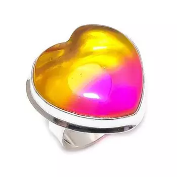 Natural Bi-Color Tourmaline 925 Sterling Silver Jewelry Ring Size 8 k2F92