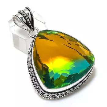 Natural Bi-Color Tourmaline 925 Sterling Silver Jewelry Pendant 2.05 l7g68