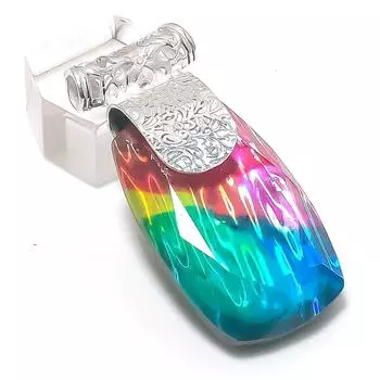 Natural Bi-Color Tourmaline 925 Sterling Silver Jewelry Pendant 1.85 M9r73