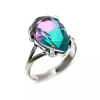 Natural Bi-Color Tourmaline 925 Sterling Silver Jewelry Ring Size 8.5 d9u22