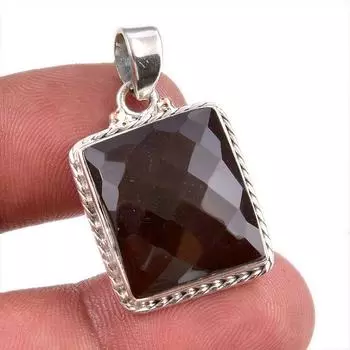 Natural Black Onyx Gemstone 925 Solid Sterling Silver Jewelry Pendant 1.50 N5d56