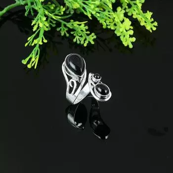 Natural Black Onyx Gemstone Handmade 925 Sterling Silver Ring Size 7 e0g29