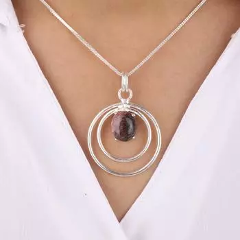 Natural Black Rhodonite Gemstone 925 Sterling Silver Jewelry Women Pendant 1.65 PP-61-31