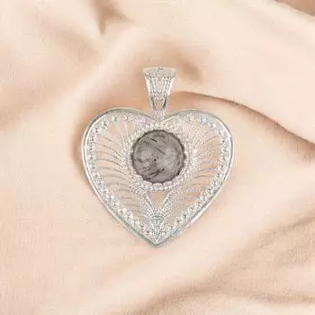 Natural Black Rutile Gemstone 925 Sterling Silver Jewelry Handmade Pendant 1.4 CP-15-28