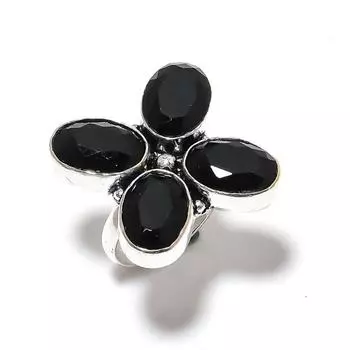 Natural Black Spinel Gemstone Handmade 925 Sterling Silver Ring Size 6 Q7u08