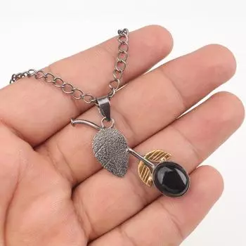 Natural Black Tourmaline Pendant 925 Sterling Silver Gemstone Jewelry For Women PP-55-35