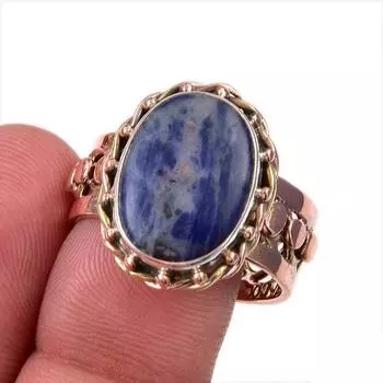 Natural Bloodstone Gemstone 925 Solid Sterling Silver Two Tone Ring Size 10 i5P00