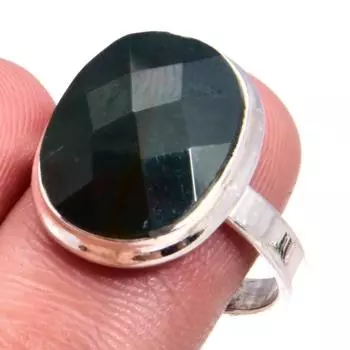 Natural Bloodstone Gemstone Handmade 925 Solid Sterling Silver Ring Size 7 P2C46